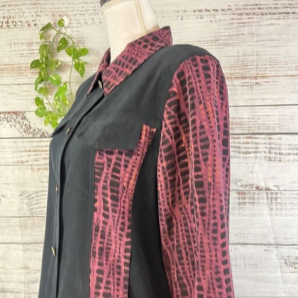 Koos of Course! Blazer Jacket size Small Purple Black Artsy Career Casual - Picture 11 of 14